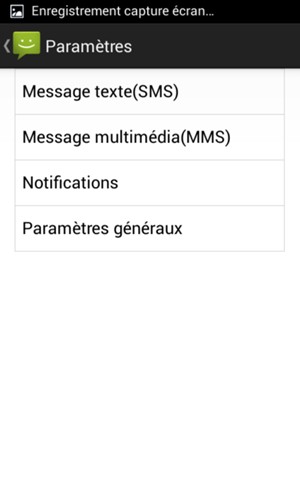 Sélectionnez Message texte(SMS)