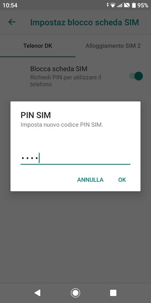Inserisci Nuovo codice PIN SIM e seleziona OK