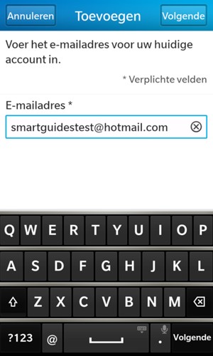 Voer uw Hotmail adres in en selecteer Volgende