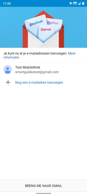 Selecteer BRENG ME NAAR GMAIL