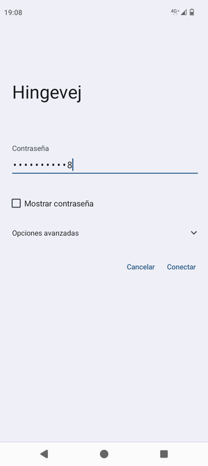 Introduzca la contraseña de Wi-Fi y seleccione Conectar