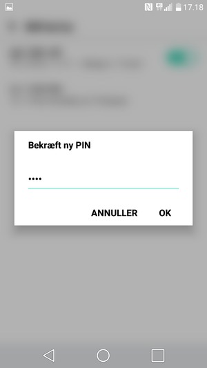 Bekræft din nye PIN-kode og vælg OK