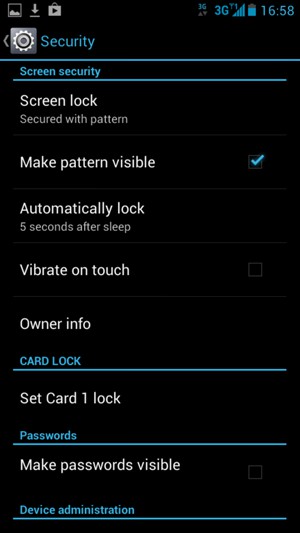 To change the PIN for the SIM card, return to the Security menu and select Set Card lock