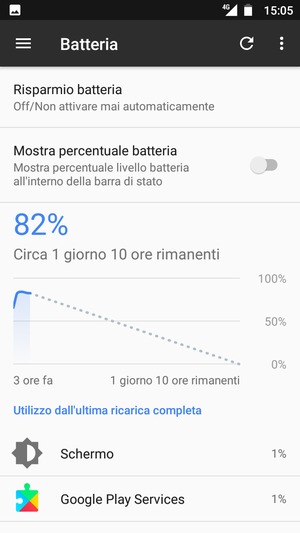 Seleziona Risparmio batteria