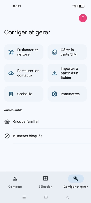 Sélectionnez Gérer la carte SIM