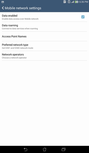To change network if network problems occur, return to the Mobile network settings menu and select Network operators