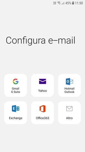 Seleziona Hotmail Outlook