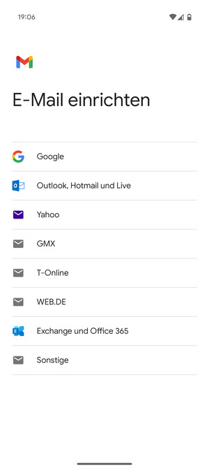 Wählen Sie Outlook, Hotmail und Live