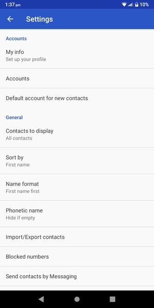 Select Import/Export contacts