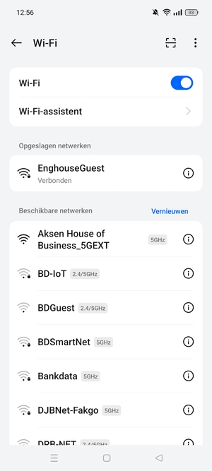 U bent nu verbonden met het WiFi-netwerk