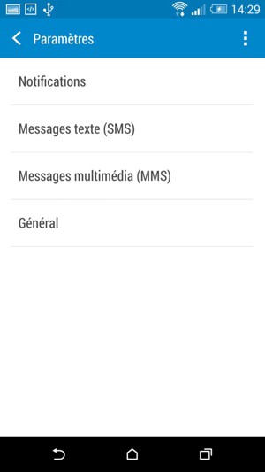 Sélectionnez Messages texte (SMS)