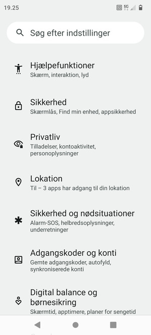 Scroll til og vælg Lokation