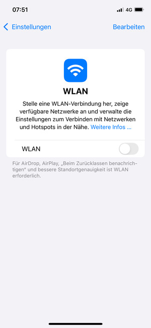 Schalten Sie WLAN ein