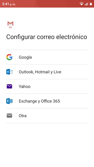 Seleccione Exchange y Office 365