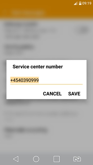 Enter the Service center number and select SAVE