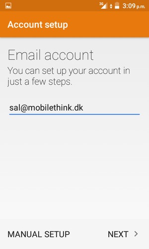 Enter your Email address and select NEXT