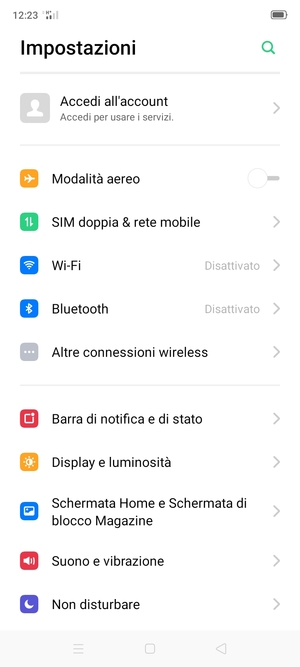 Seleziona SIM doppia & rete mobile