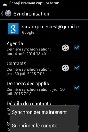 Sélectionnez Synchroniser
maintenant