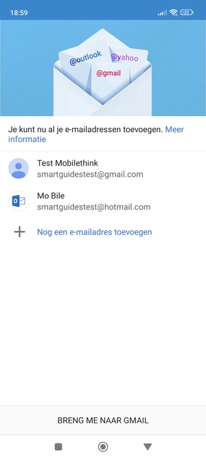 Selecteer BRENG ME NAAR GMAIL