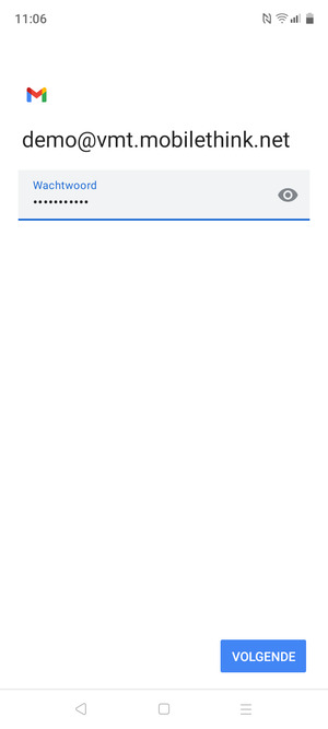 Voer uw wachtwoord in en selecteer VOLGENDE