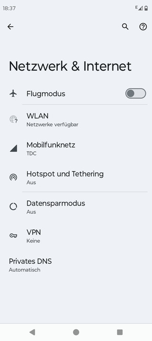 Wählen Sie Mobilfunknetz