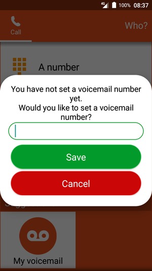 Enter Voicemail number and select Save