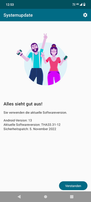 Falls Ihr Handy aktualisiert ist, wählen Sie Verstanden