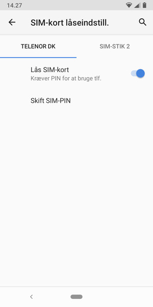 Vælg Public og Skift SIM-PIN