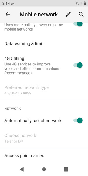 Turn off Automatically select network