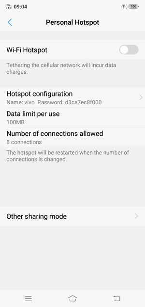 Select Hotspot configuration