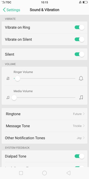 Select Silent for silent mode