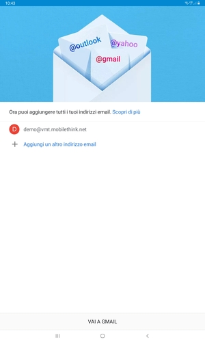 Seleziona VAI A GMAIL