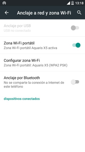 El teléfono ha sido configurado para su uso como módem