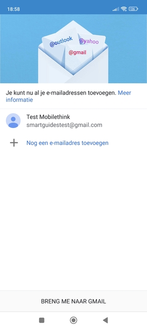 Selecteer BRENG ME NAAR GMAIL