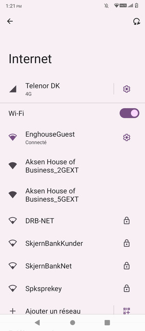 Vous êtes maintenant connecté au réseau Wi-Fi