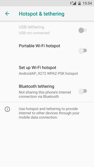 Select Set up Wi-Fi hotspot