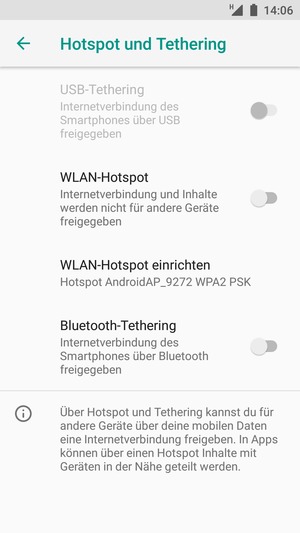 Wählen Sie WLAN-Hotspot einrichten