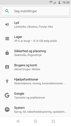 Scroll til og vælg System