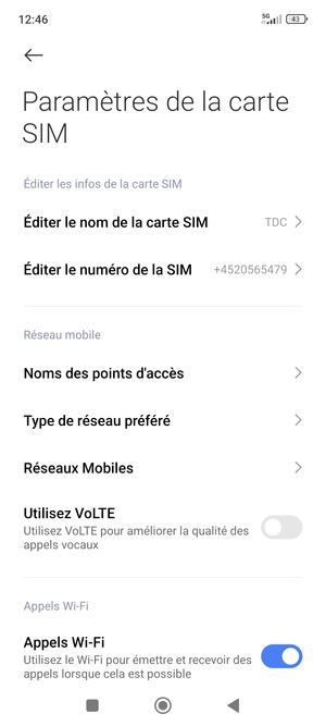 Sélectionnez Réseaux Mobiles