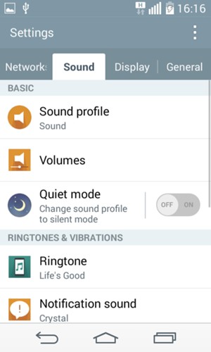 Select Sound and Sound profile