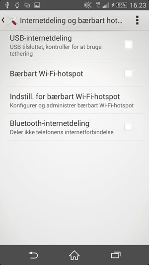 Vælg Indstill. for bærbart Wi-Fi-hotspot