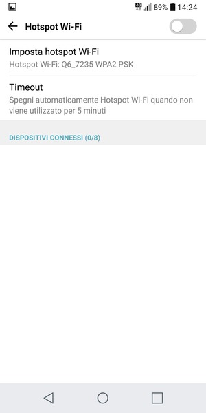 Seleziona Imposta hotspot Wi-Fi