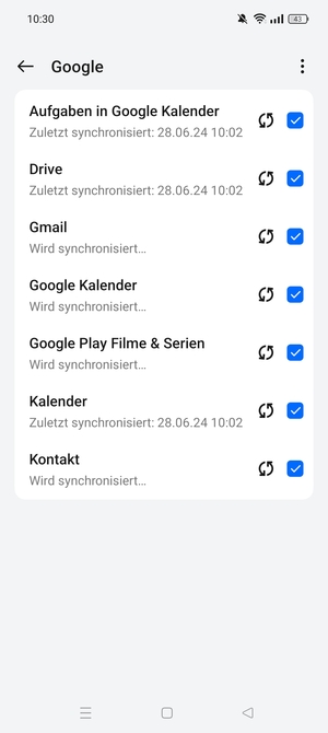 Ihre Kontakte von Google werden nun auf Ihr OPPO synchronisiert