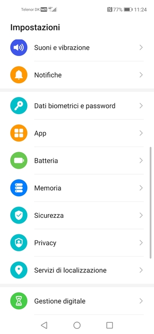 Per attivare il blocco dello schermo, vai al menu Impostazioni e seleziona Dati biometrici e password