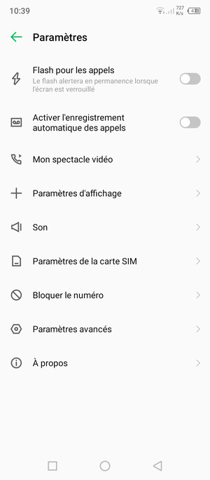 Sélectionnez Paramètres de la carte SIM