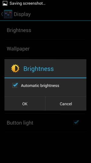 Check the Automatic brightness checkbox