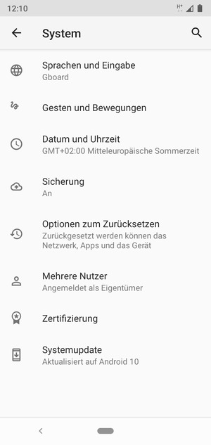 Wählen Sie Systemupdate