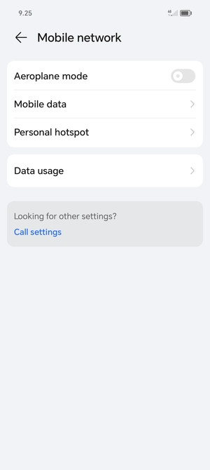 Select Mobile data