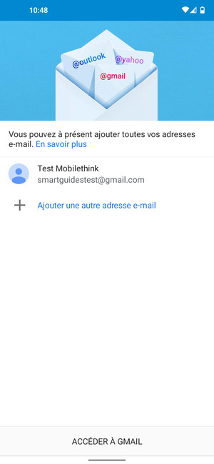 Sélectionnez ACCÉDER À GMAIL