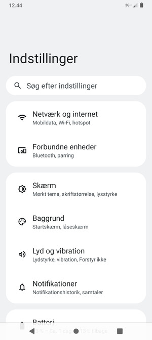 Vælg Netværk og internet